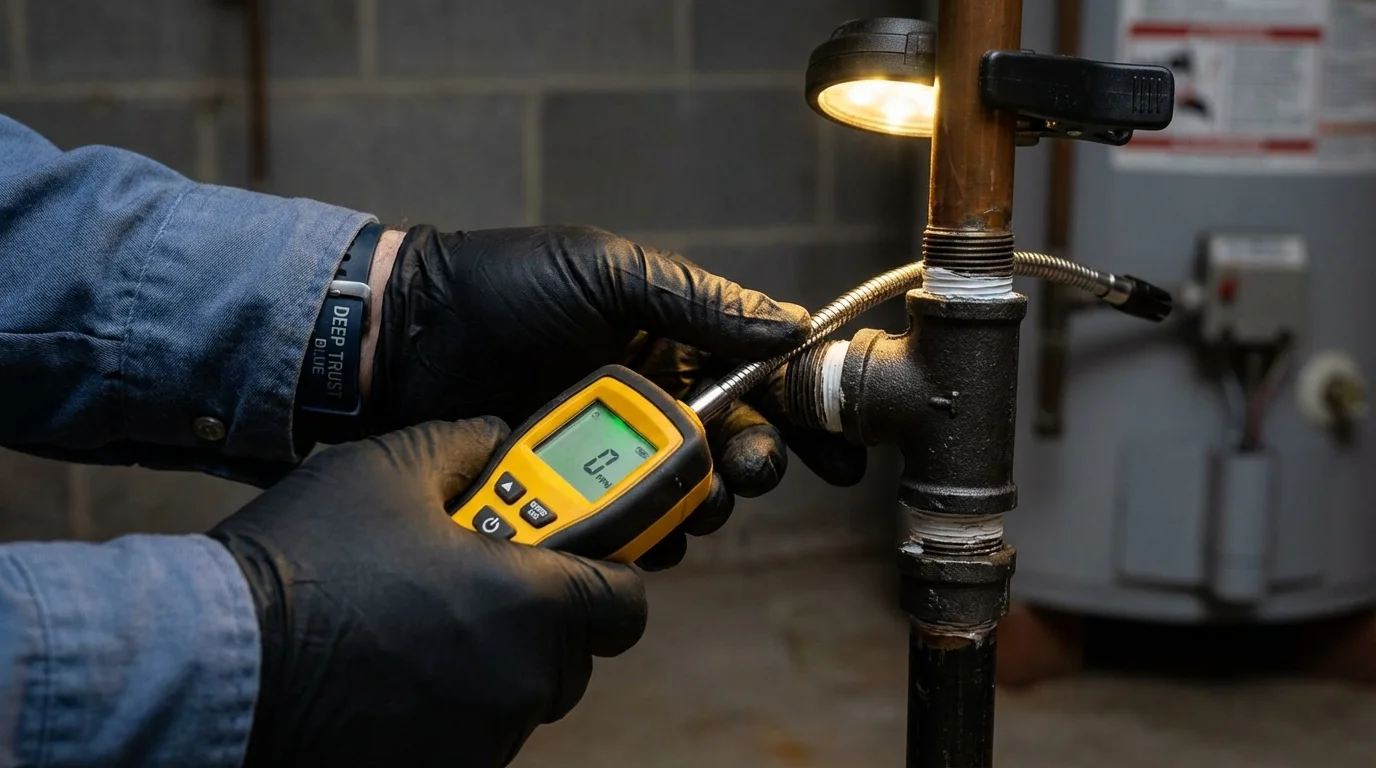 Gas leak detection with electronic sniffer by Johns Plumbing LLC in Wickenburg