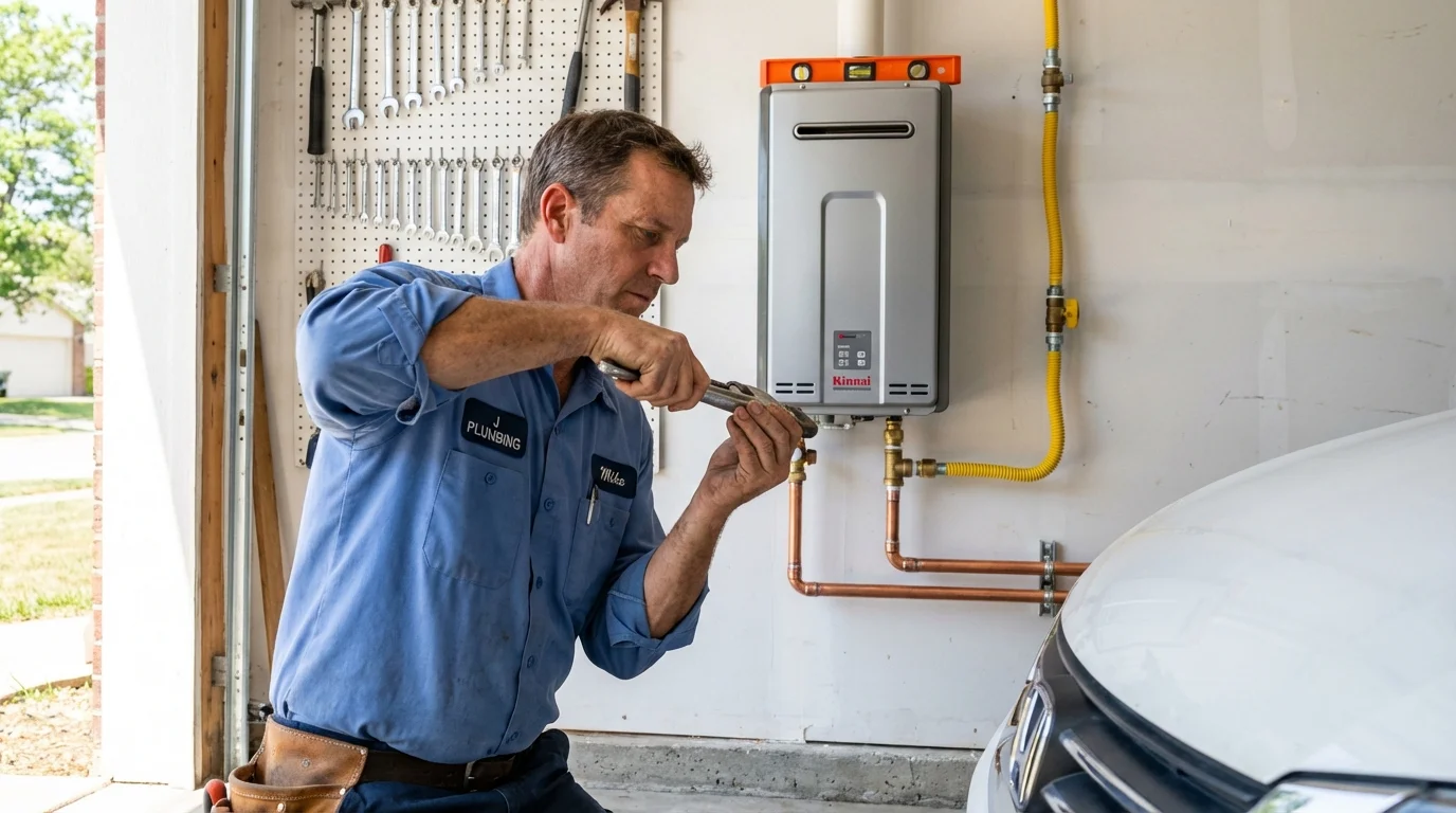 Tankless water heater installation by a Johns Plumbing LLC plumber in Wickenburg